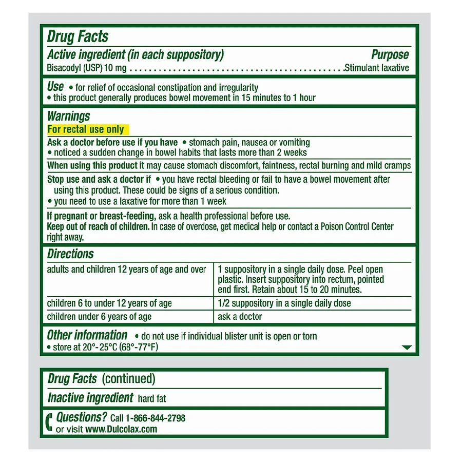 Dulcolax Laxative Suppositories 4