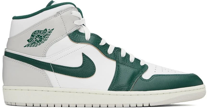 Jordan White & Green Air Jordan 1 Mid SE Sneakers 1