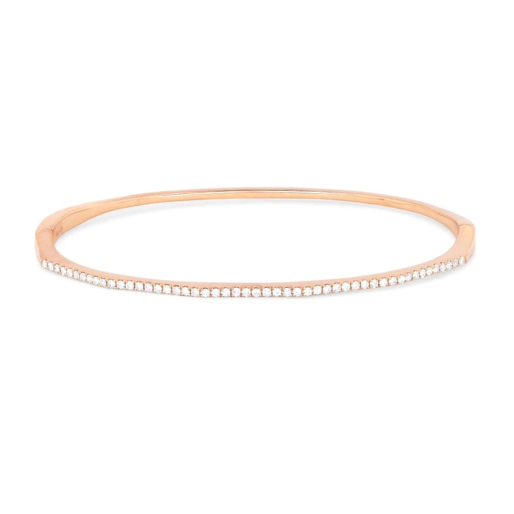 SSELECTS 14K Rose Gold, White Diamond Bangle 1
