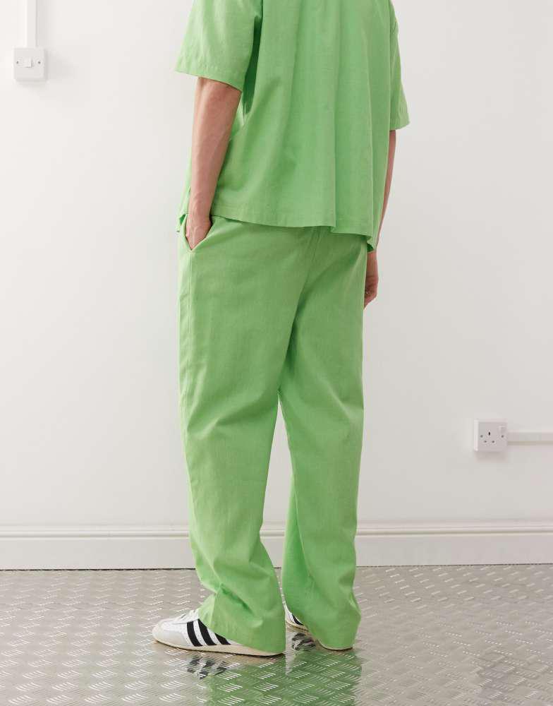 COLLUSION COLLUSION textured woven trouser in light green - LGREEN