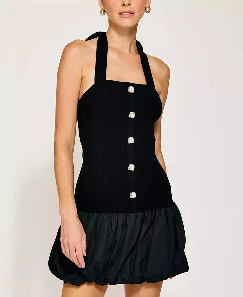 Line & Dot Women's Ramona Mixed-Media Balloon Mini Dress 3