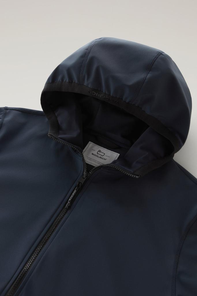 Woolrich Softshell Hooded Jacket - Men - Blue