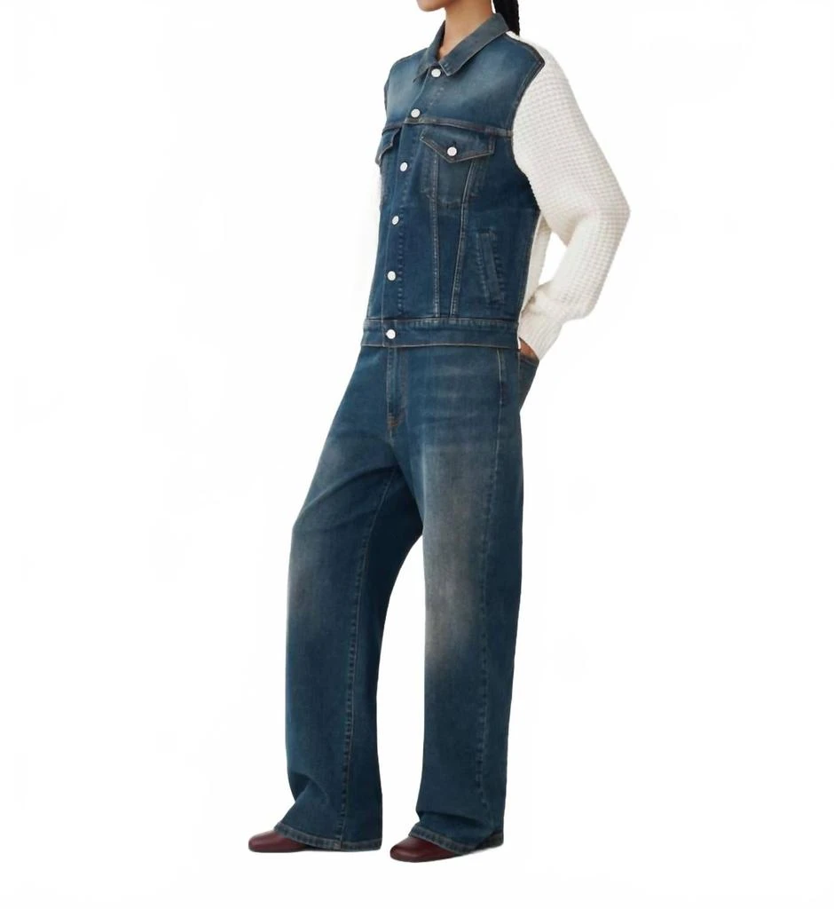 Fabiana Filippi Oversize Denim Jacket In Medium Indigo 2