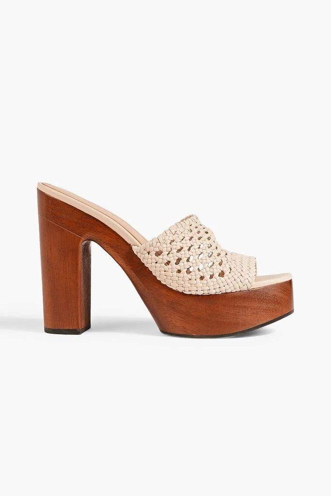 VERONICA BEARD Guadalupe woven leather platform mules 1