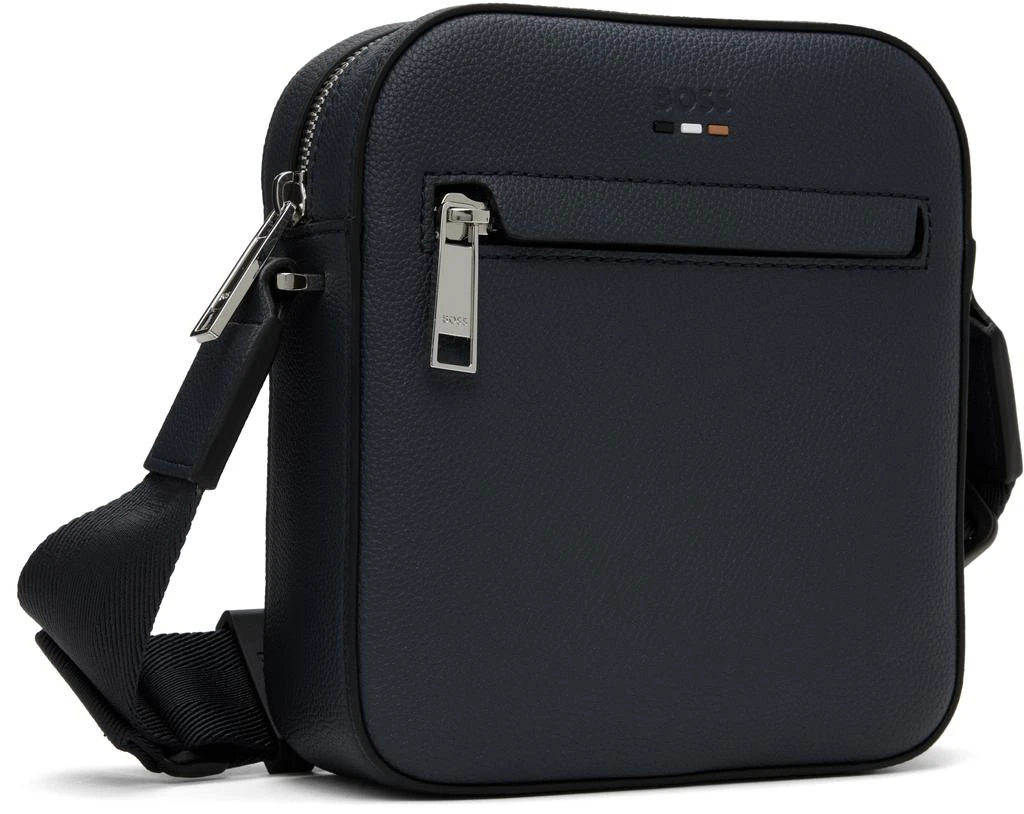 Hugo Boss Navy Grained Faux-Leather Reporter Bag 2