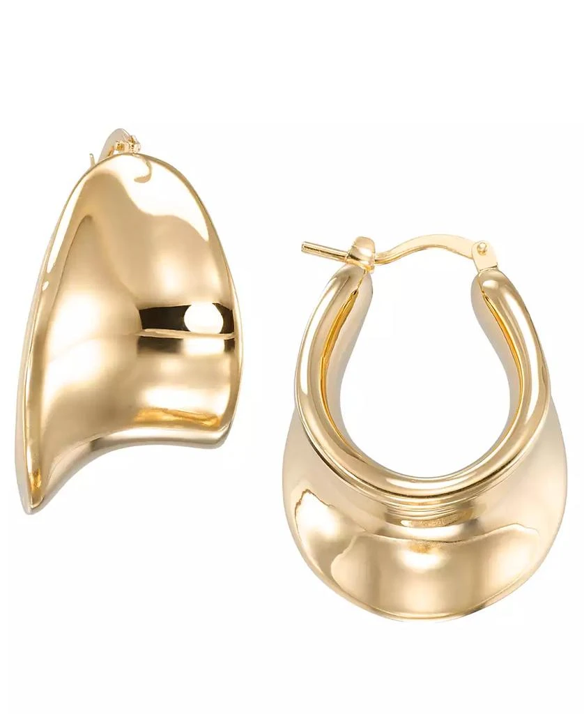 Macy's High Polished Concave Round Hoop Earrings in 18k Yellow Gold Over Sterling Silver 2
