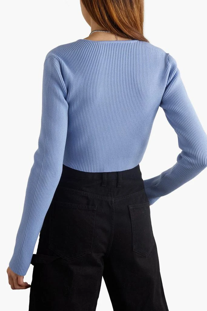 GAUGE81 Lifa cropped twisted ribbed merino wool-blend top 3