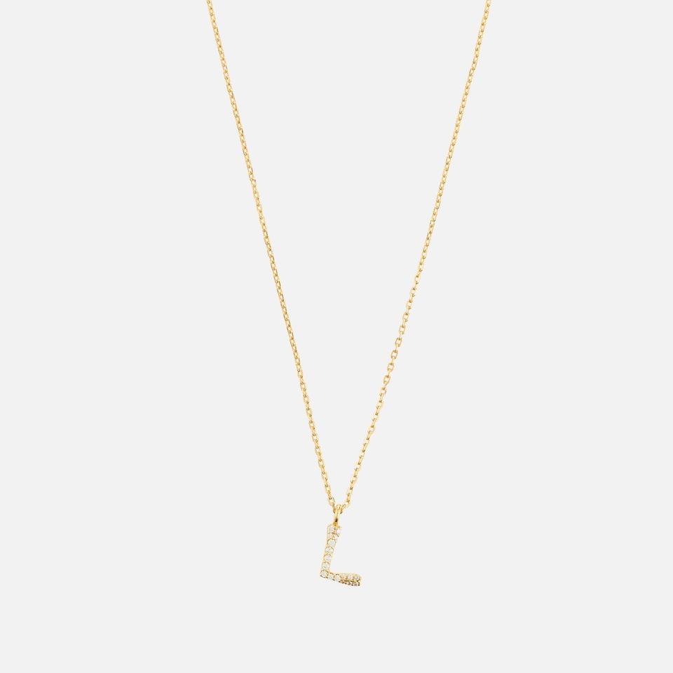 ASTRID & MIYU Astrid & Miyu Initial Pavé 18K Gold-Plated Necklace