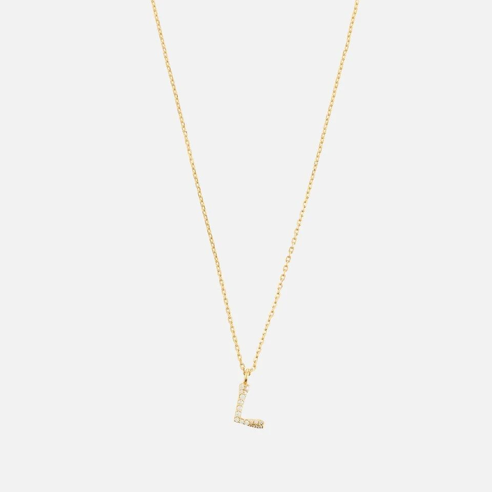 ASTRID & MIYU Astrid & Miyu Initial Pavé 18K Gold-Plated Necklace 2