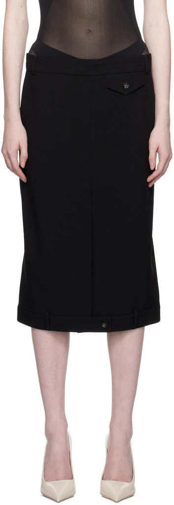 Max Mara Black Mirror-Image Midi Skirt 1