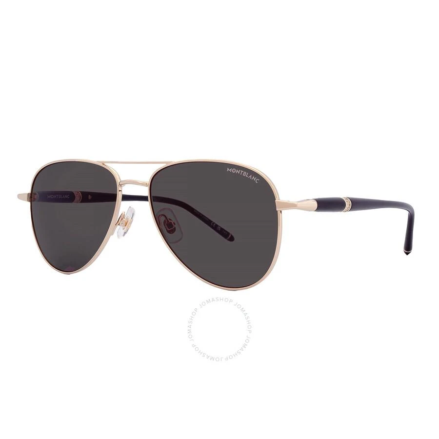 MontBlanc Grey Pilot Men's Sunglasses MB0345S 001 57 3