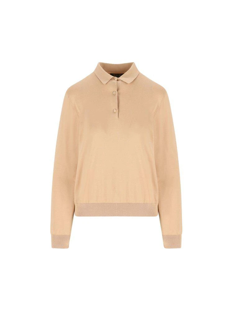 Loro Piana Loro Piana Long-Sleeved Knitted Polo Shirt 1