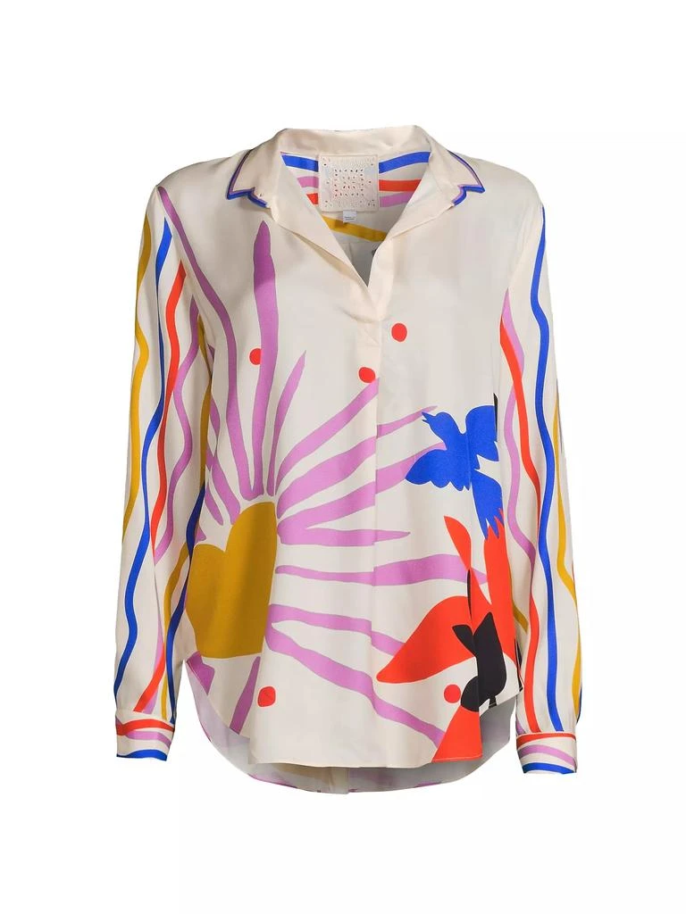 Johnny Was Mariella Endless Sunshine Silk-Blend Blouse 1