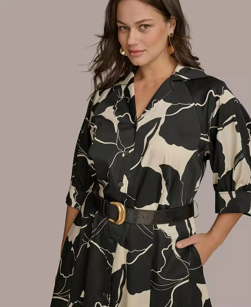 Donna Karan Plus Size Printed Belted Shirtdress 5