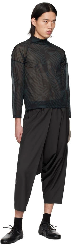 132 5. ISSEY MIYAKE Black & Green Graphic Turtleneck 4