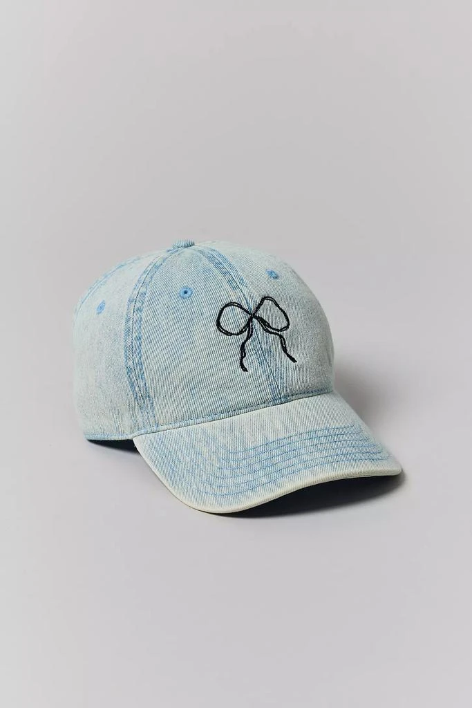 Urban Outfitters Embroidered Bow Denim Baseball Hat 2