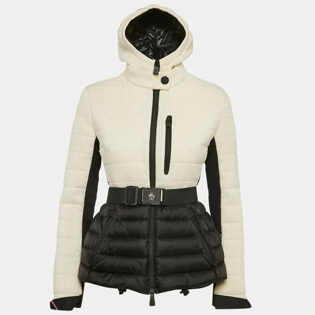 Moncler Moncler Cream/Black Nylon Zip-Up Hooded Arcalis Down Jacket S 1