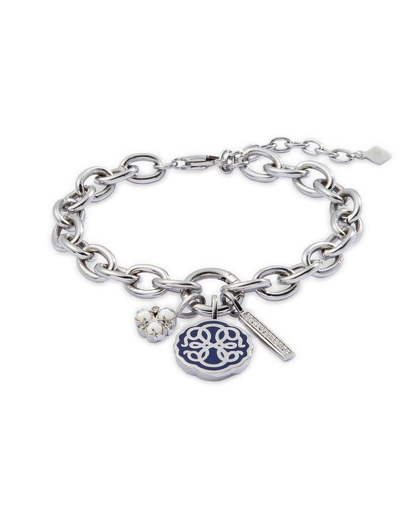 Alex and Ani Symbols Stainless Steel Pearl CZ Interchangeable Bracelet