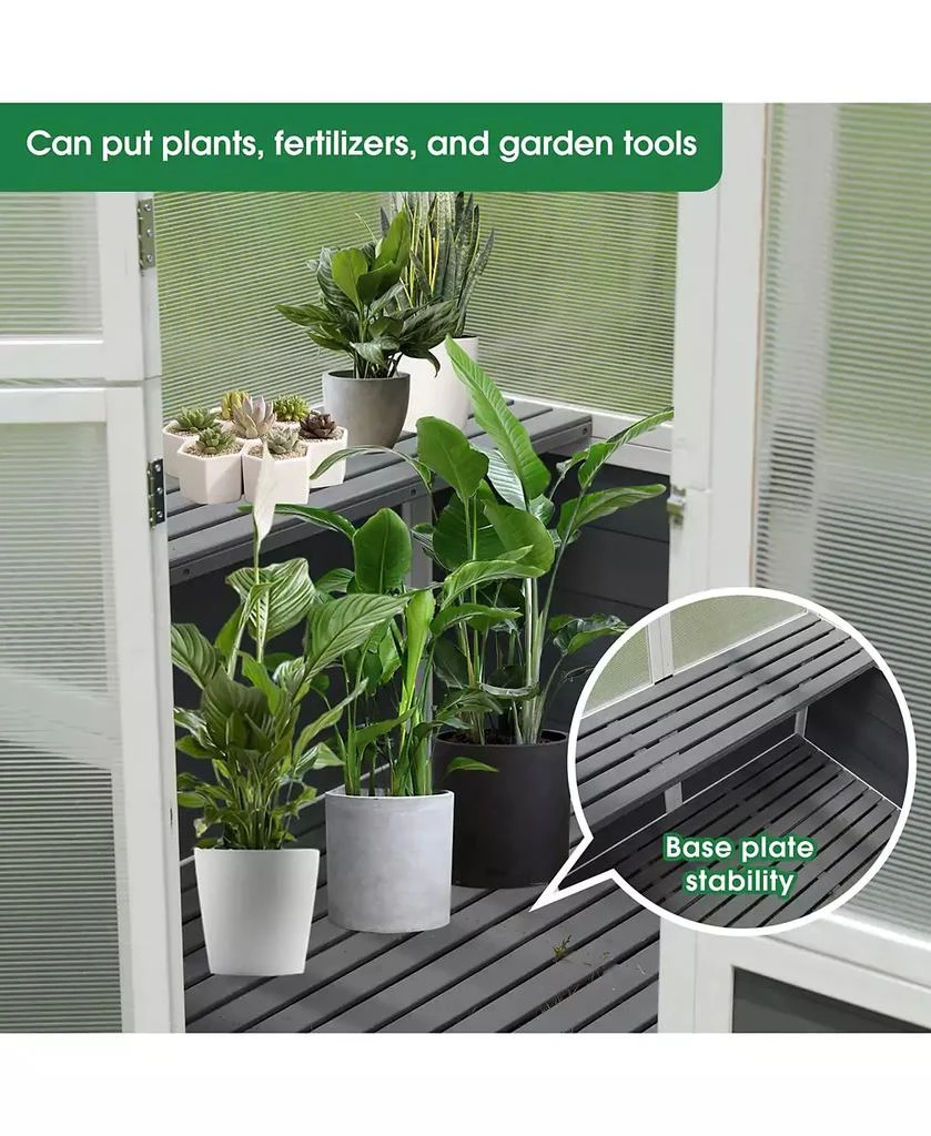Flynama Outdoor Plant Gardening Greenhouse for Patio Backyard Lawn, Grow House with Front Entry Door 7