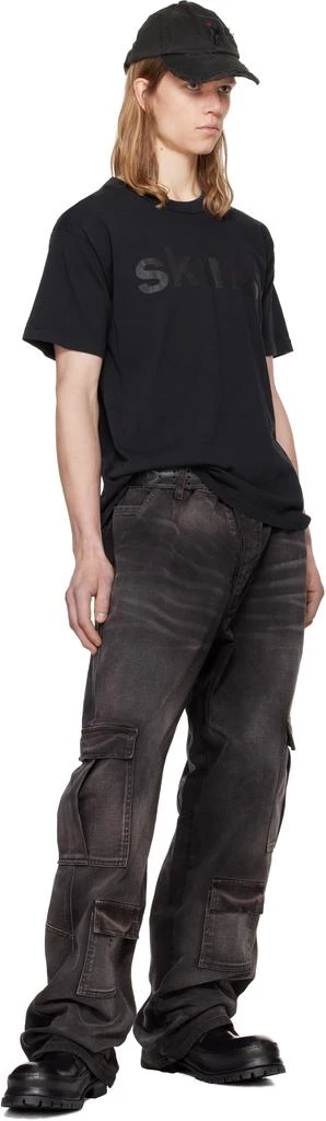 ALEXANDER DIGENOVA Black Crewneck 'Skins' T-shirt 4