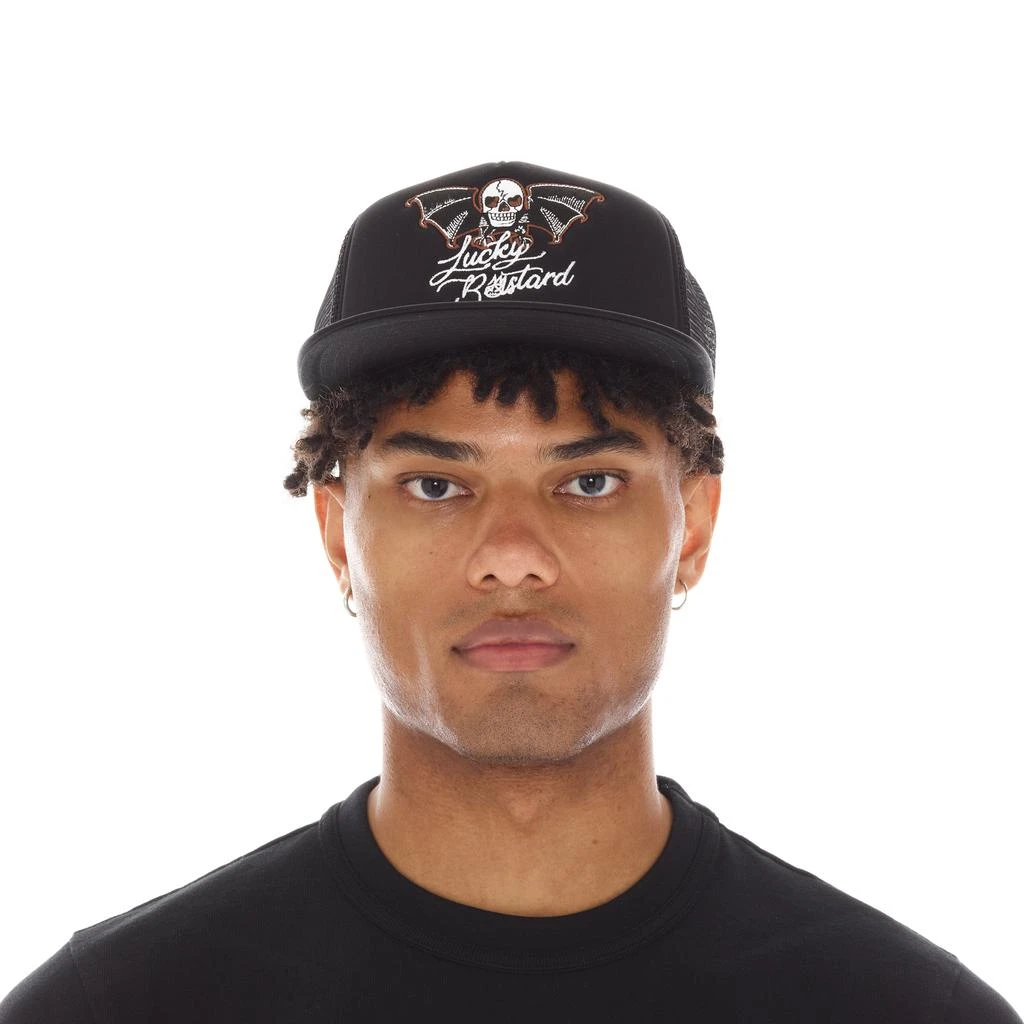 Cult Of Individuality LUCKY BASTARD TRUCKER HAT IN BLACK 1