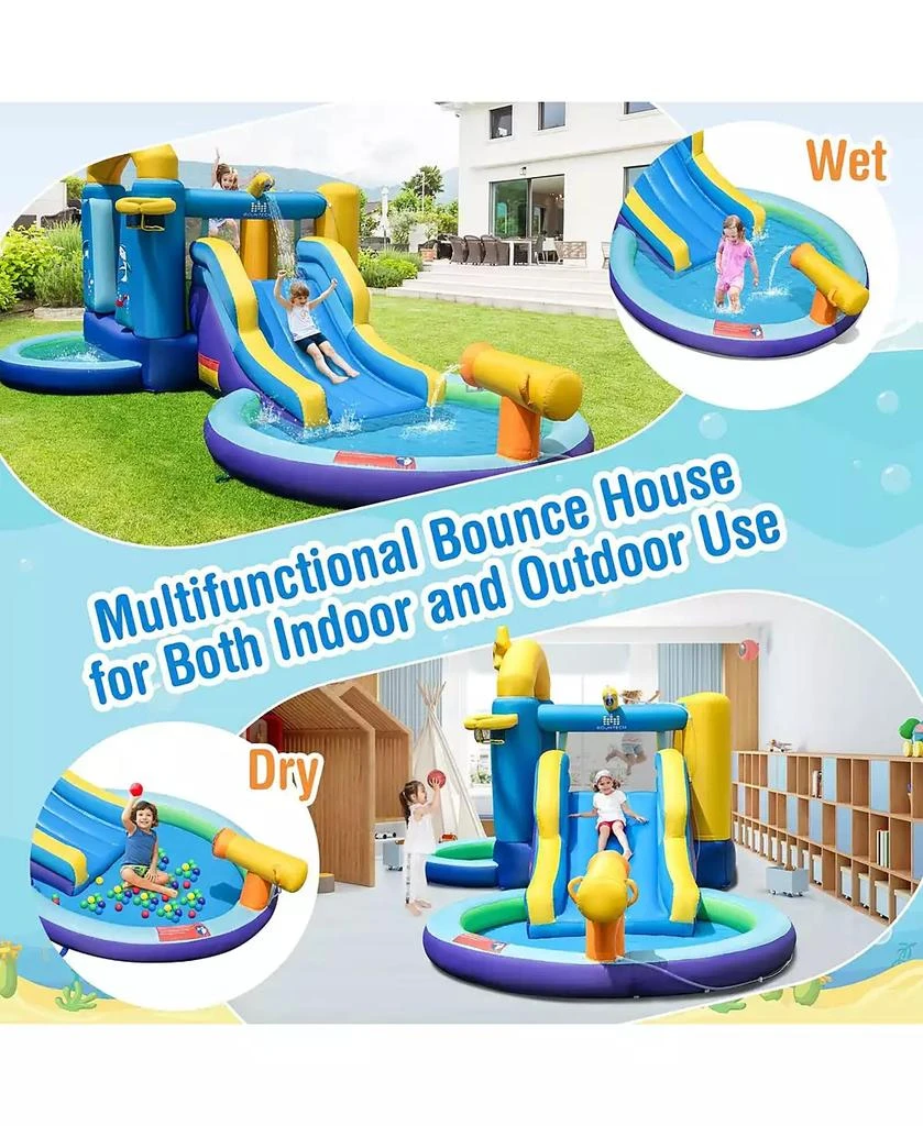 Gymax Kids Inflatable Water Slide Park Bounce Castle w/ 50 Ocean Balls
735W Blower 4