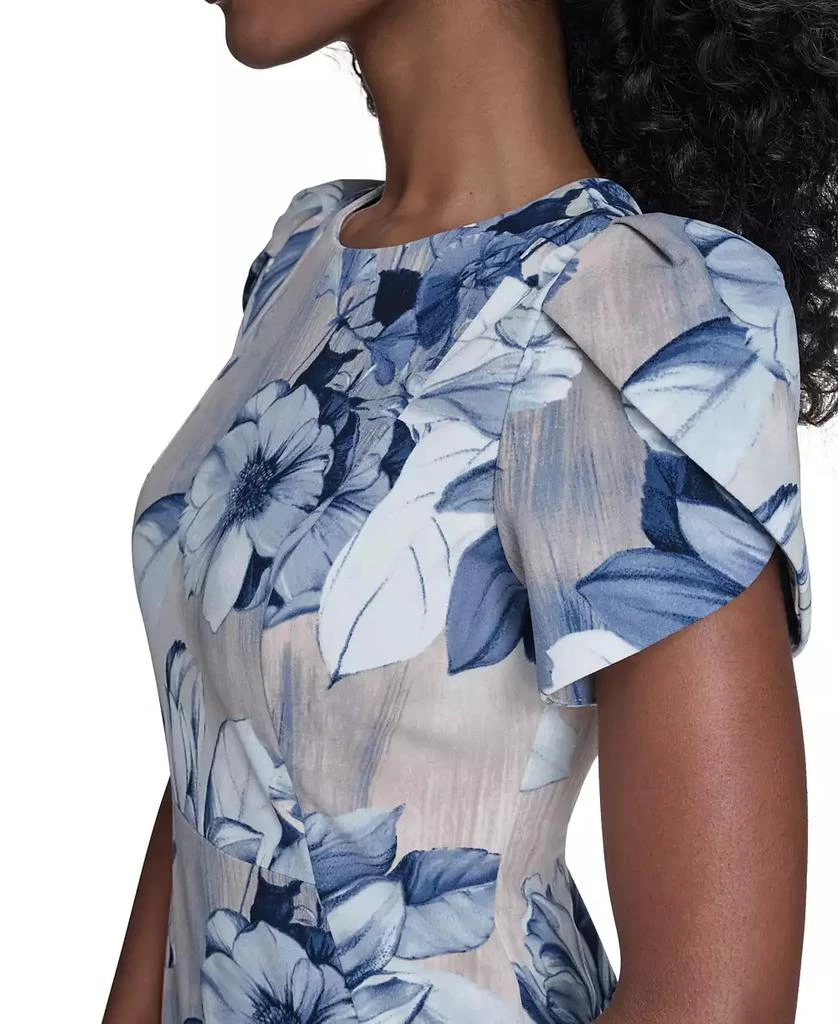 calvin klein blue satin dress Calvin Klein Navy Blue Satin Sheath V-Neck And V Back Cocktail Dress Size 4  Petite