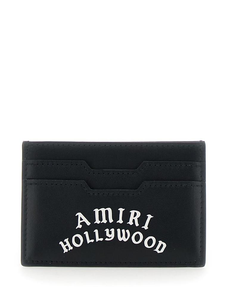 AMIRI Black Card Holder With Logo Lettering On The Front And Embossed Logo On The Rear In Leather Man