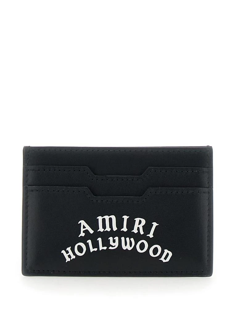 AMIRI Black Card Holder With Logo Lettering On The Front And Embossed Logo On The Rear In Leather Man 1