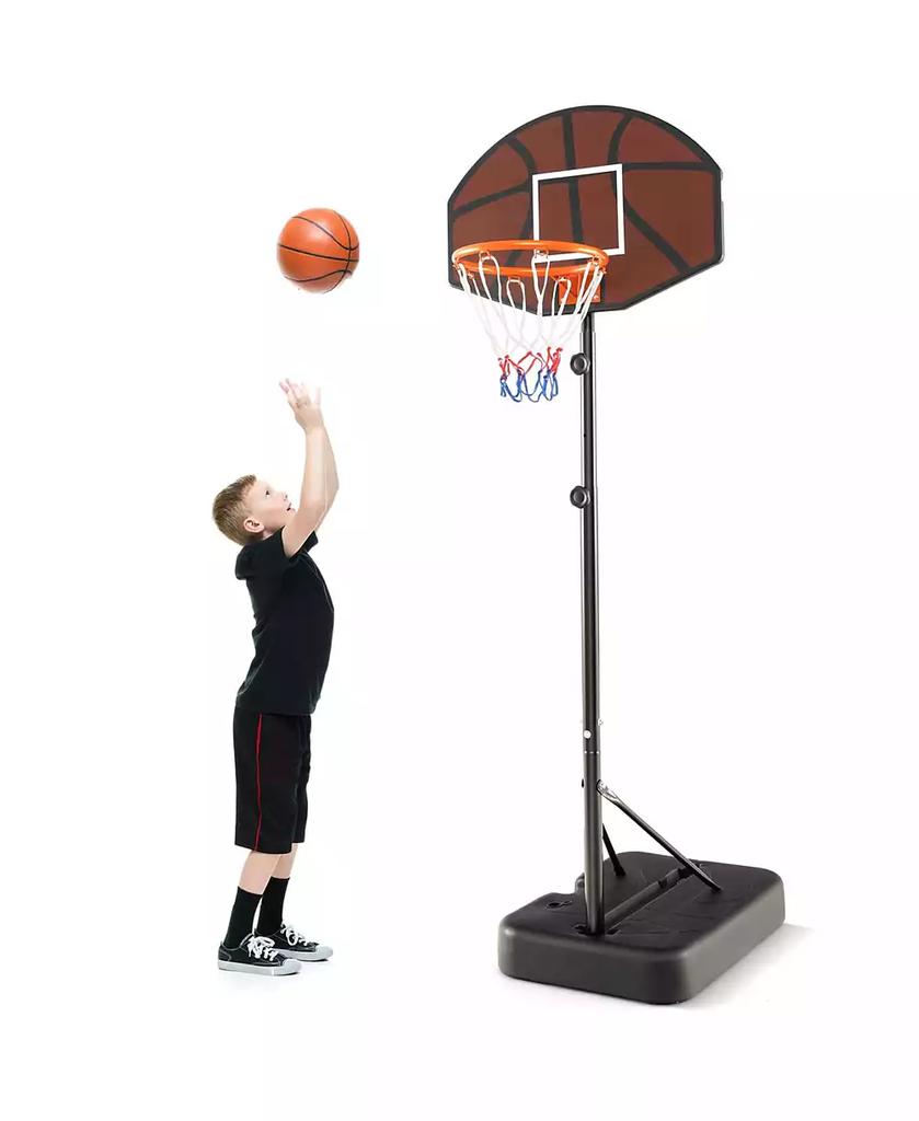 Costway Basketball Hoop 5.6-6.5 FT Height Adjustable for Kids with Shatterproof Backboard
