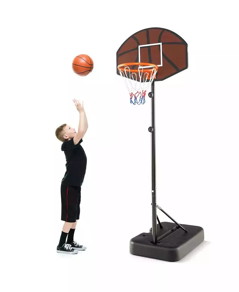 Costway Basketball Hoop 5.6-6.5 FT Height Adjustable for Kids with Shatterproof Backboard 1