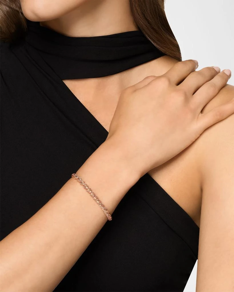 David Yurman Sculpted Cable Flex Bracelet with Diamonds in 18K Rose Gold, 5mm 2