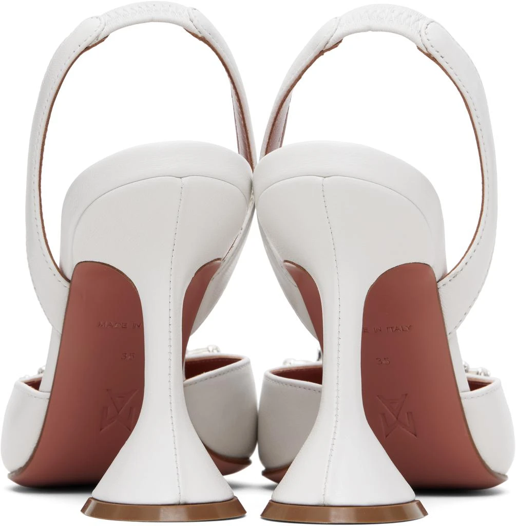Amina Muaddi White Begum Sling 95 Heels 2