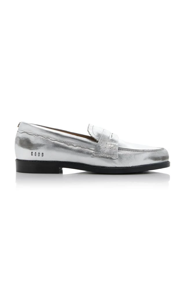 green emerald velvet dress Golden Goose Boat Mocassin Tan