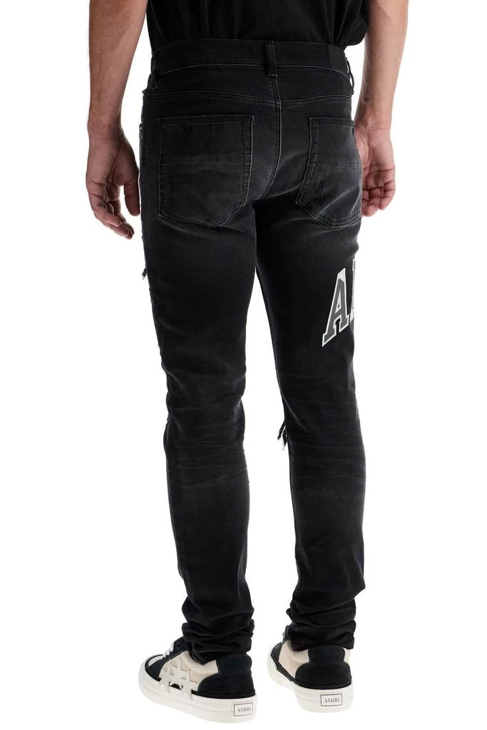 AMIRI Amiri Logo Patch Distressed Skinny Jeans 3