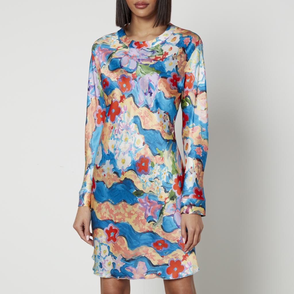 Marni Marni Floral-Print Rayon-Satin Mini Dress