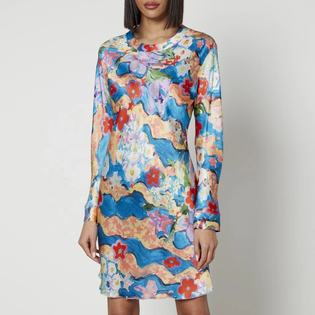 Marni Marni Floral-Print Rayon-Satin Mini Dress 1