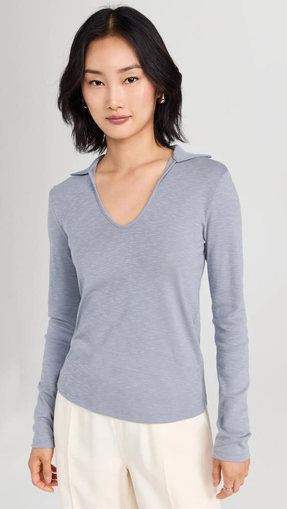Vince Long Sleeve Open Neck Polo 5
