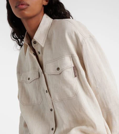 Brunello Cucinelli Oversized linen shirt 4