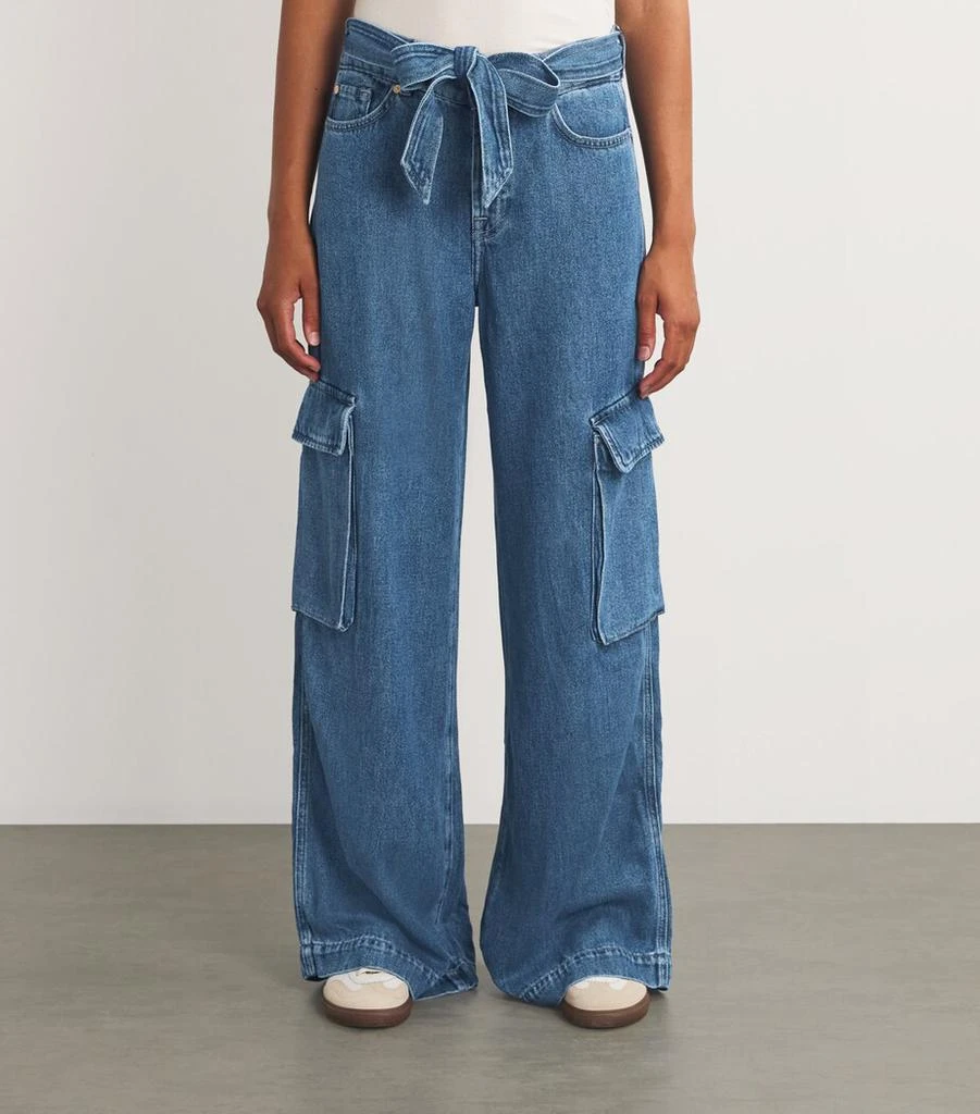 7 For All Mankind Lustre Cargo Palazzo Jeans 3