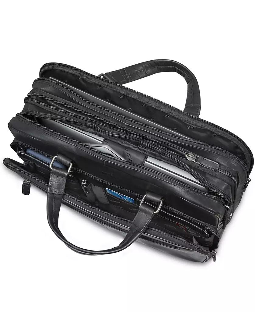 Mancini Leather Goods Buffalo Collection Expandable Double Compartment Laptop/ Tablet Briefcase