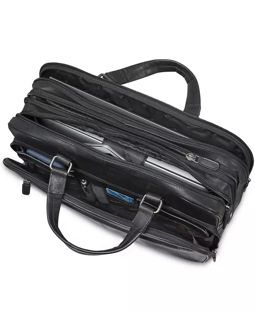 Mancini Leather Goods Buffalo Collection Expandable Double Compartment Laptop/ Tablet Briefcase 2