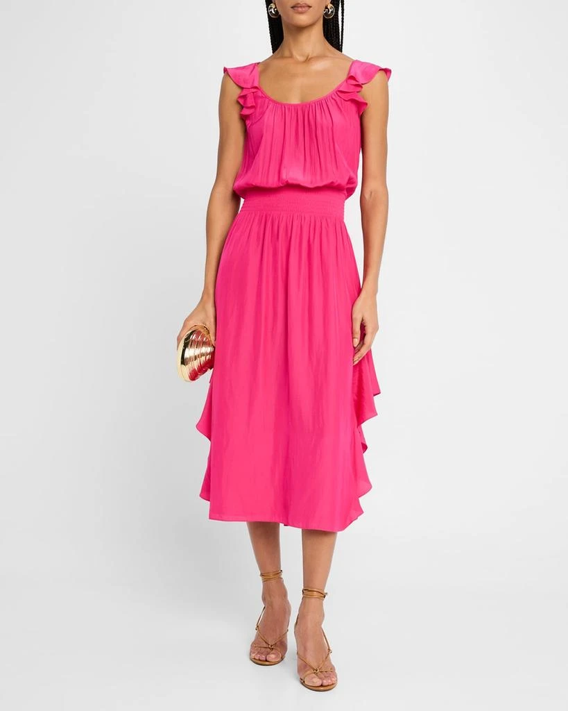 Ramy Brook Clementine Ruffle-Trim Midi Dress 2
