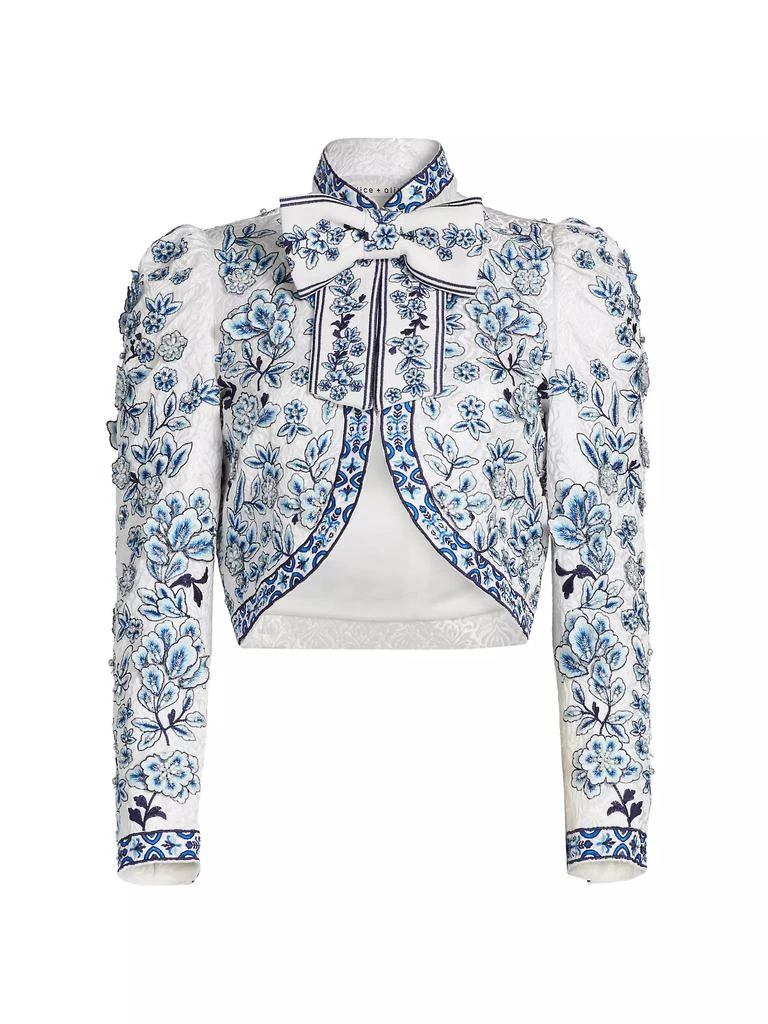 Alice + Olivia Ilaria Floral-Embroidered Crop Jacket 1
