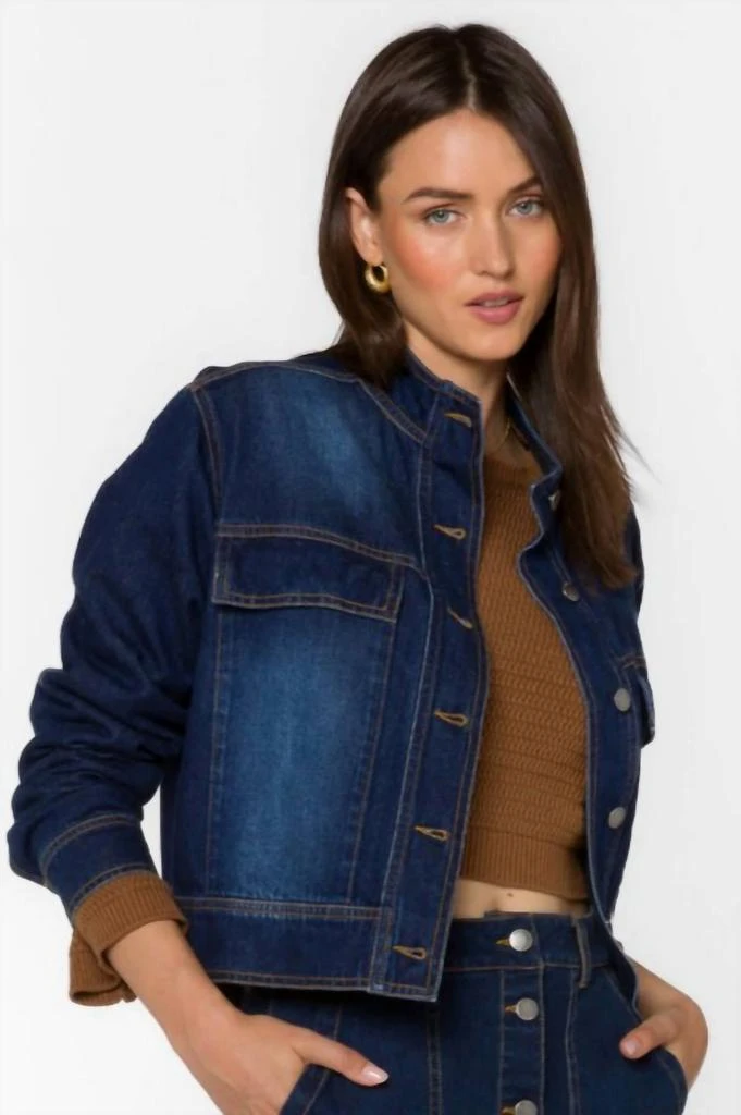 Velvet Heart Atler Denim Jacket In Dark Blue