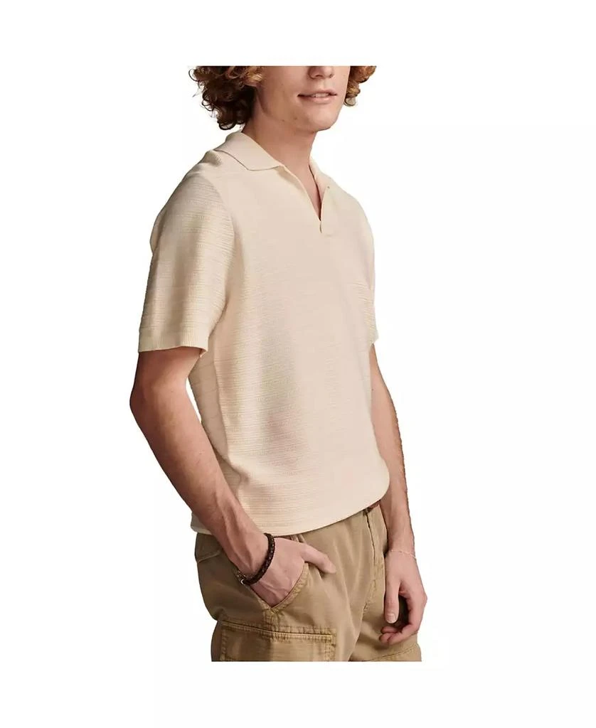 Lucky Brand Men's Crochet Johnny Collar Short Sleeve Polo Shirt 3