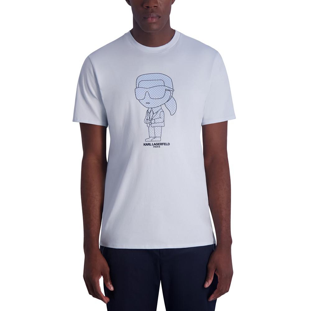 KARL LAGERFELD PARIS Men's Slim Fit Short-Sleeve Large Karl Character Graphic T-Shirt