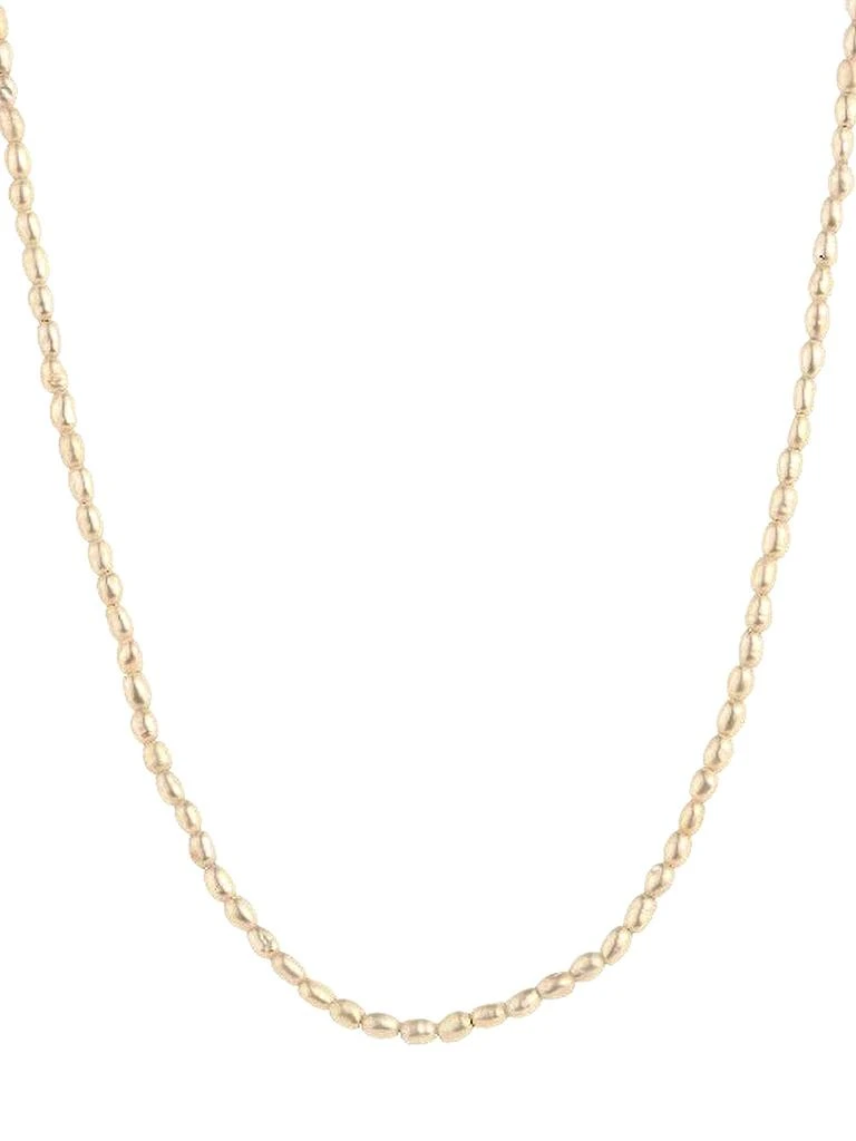 Luv AJ 14K Goldplated 
4MM Freshwater Rice Pearl String Necklace