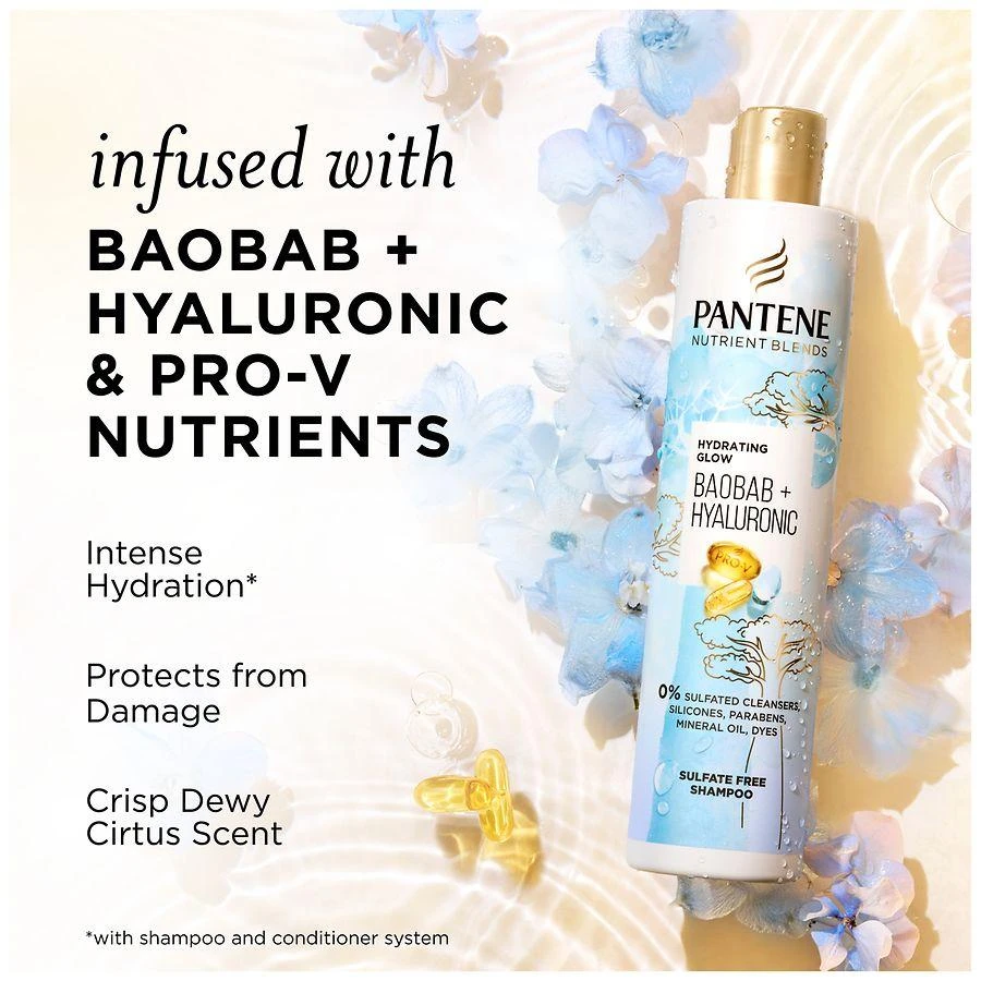 Pantene Hydrating Glow Baobab + Hyaluronic Sulfate Free Shampoo Fresh 2