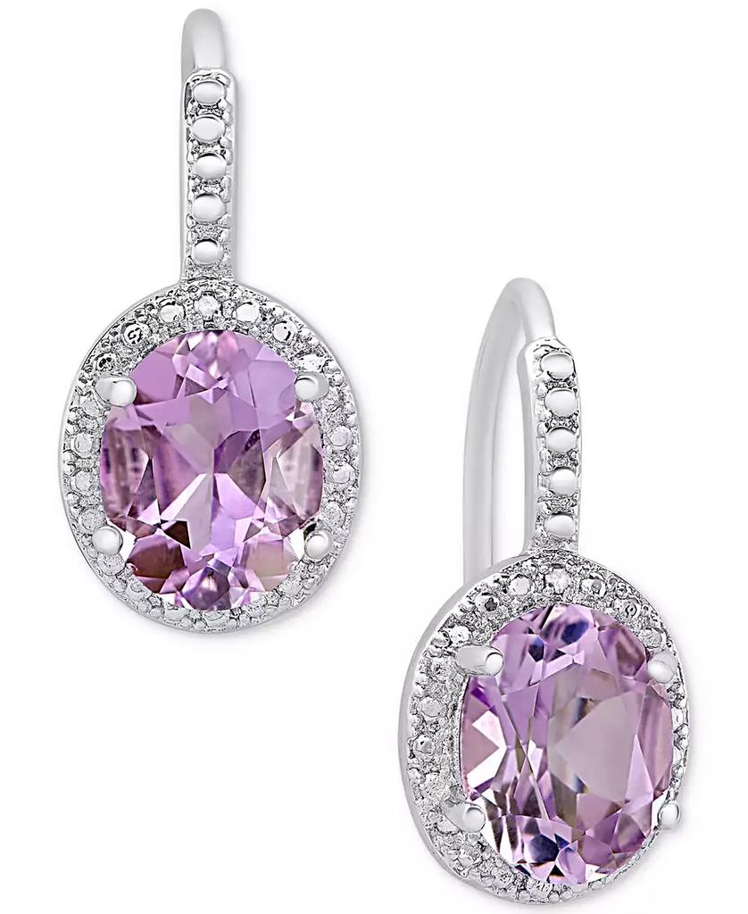 Macy's Amethyst (2-2/5 ct. t.w.) and Diamond Accent Drop Earrings in Sterling Silver